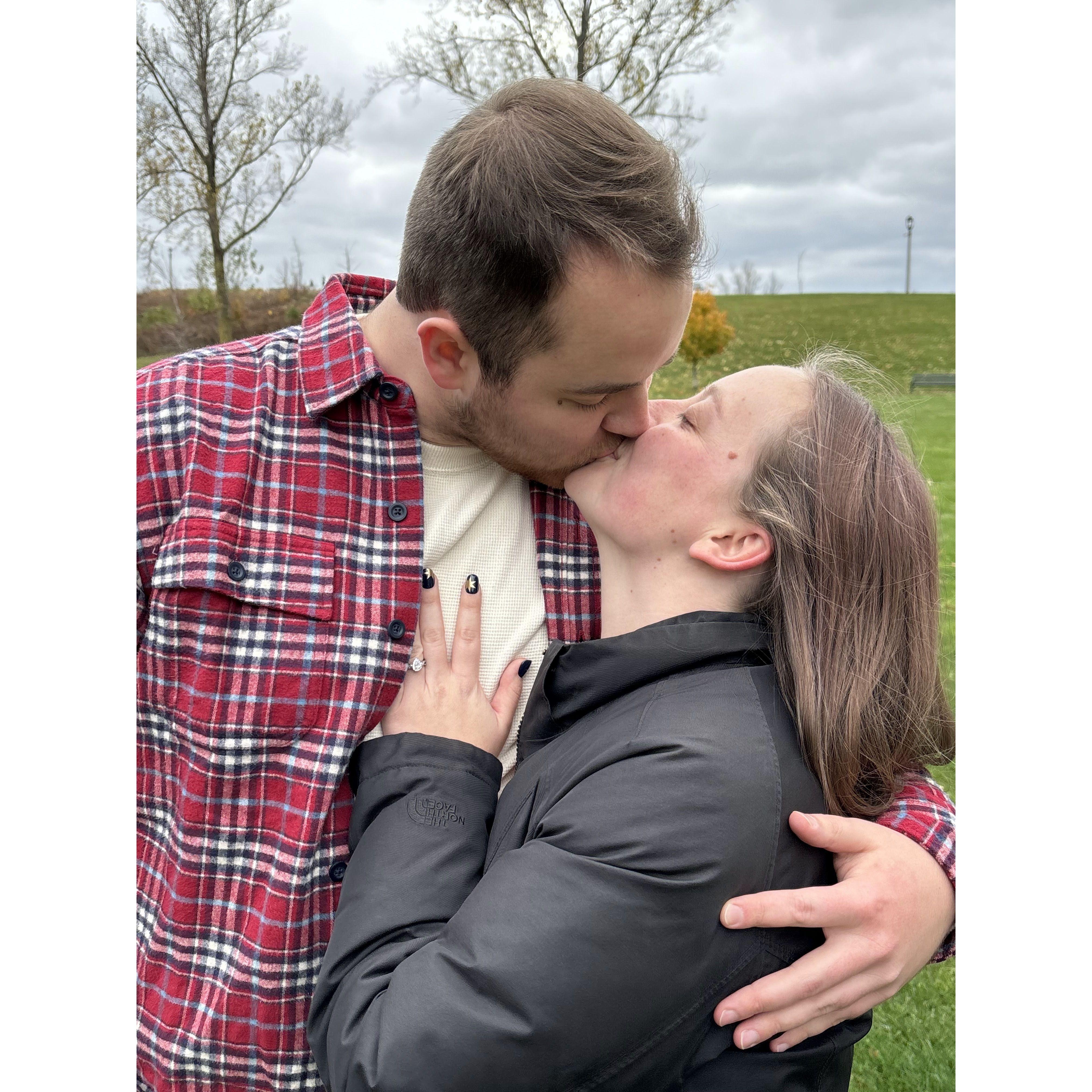We walked in Kilbourn Reservoir Park and Matt proposed overlooking the city