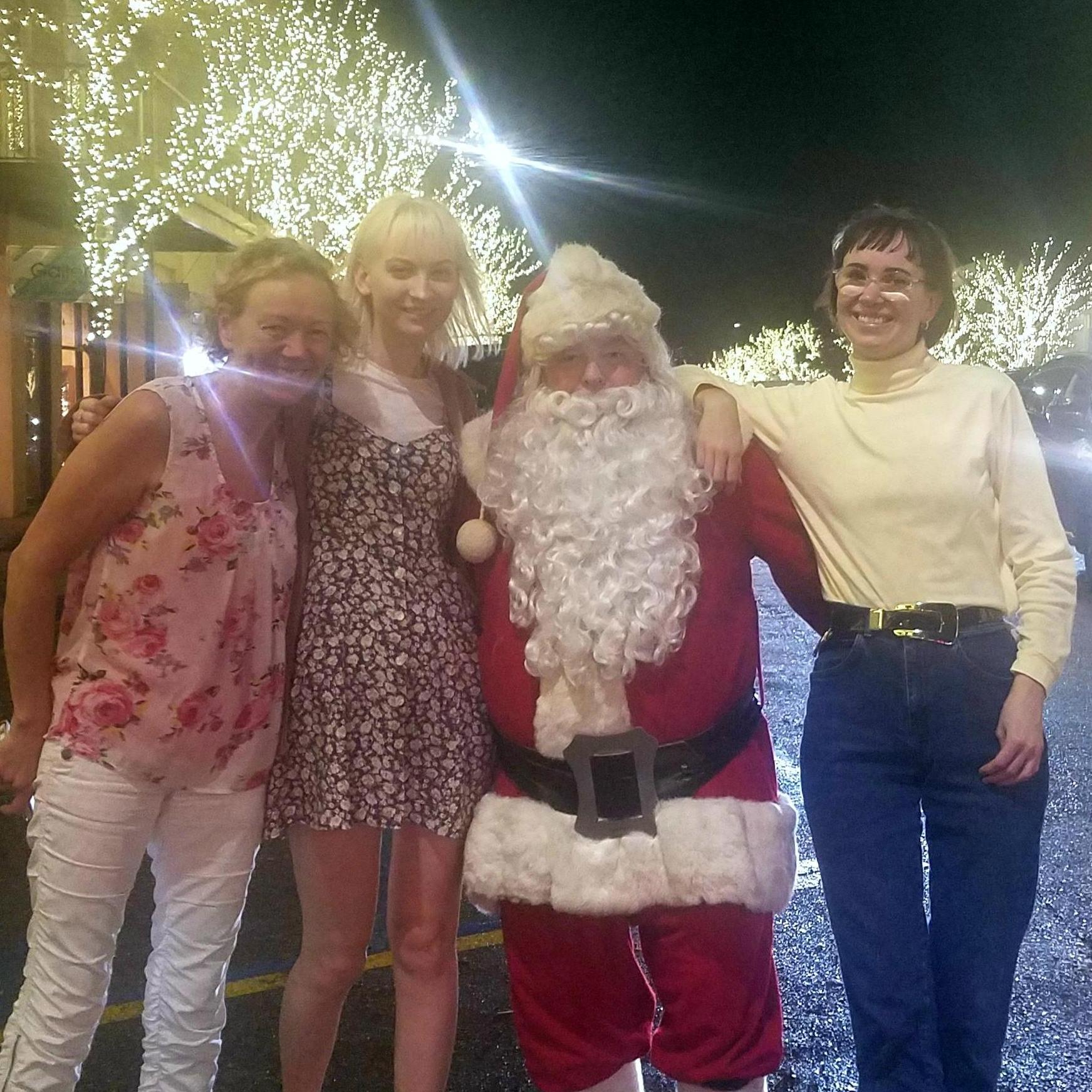Robert's family came from Norway for Christmas and Lighting of the Trees in Downtown Fairhope!