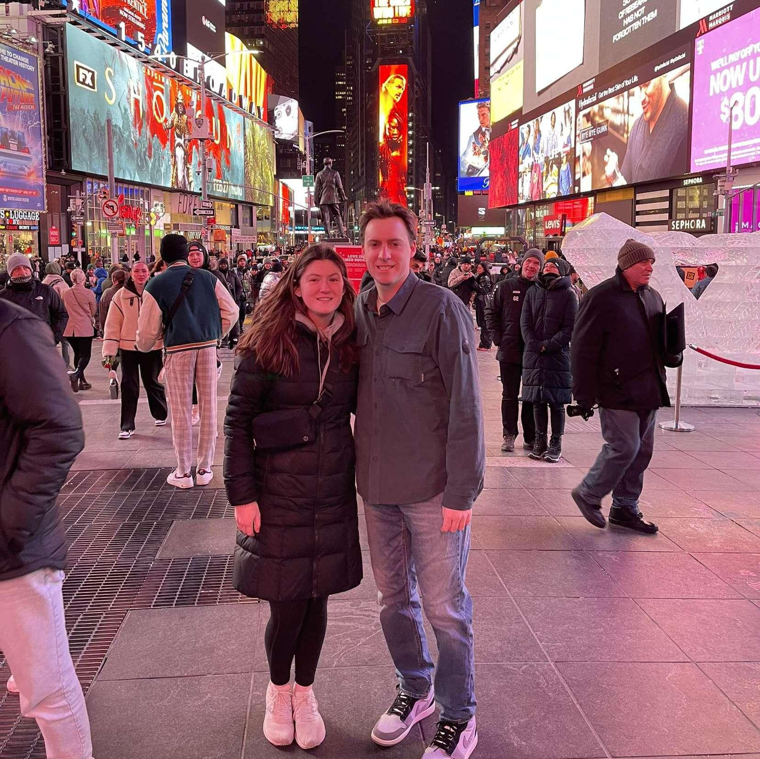 Jordan's Christmas gift to Madeline that year was a trip to New York City! This picture was taken on Valentine's Day in Times Square!