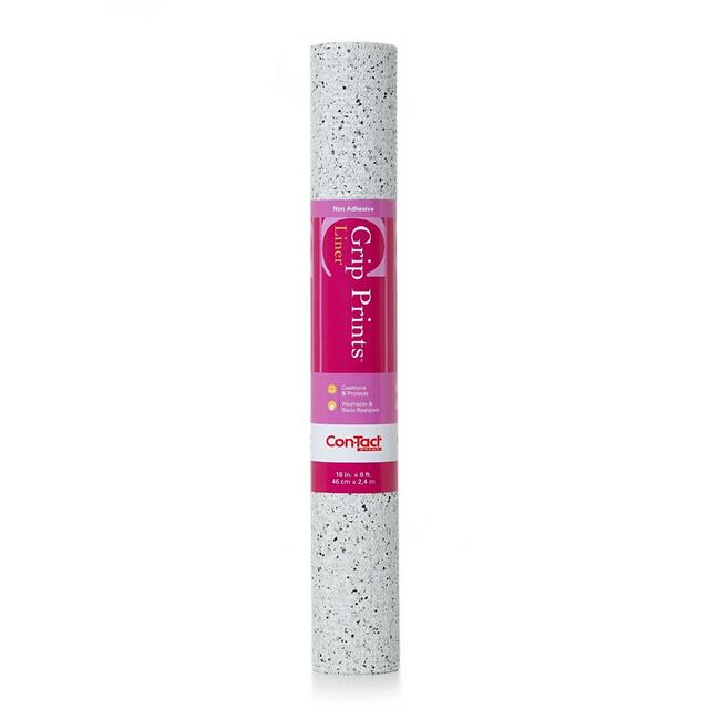 Con-Tact® Grip Prints Non-Adhesive Shelf Liner in White Granite