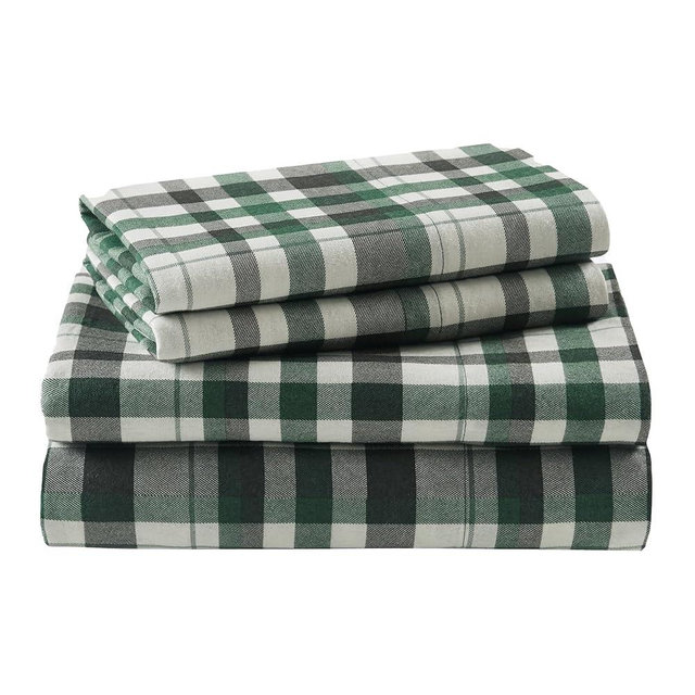 Woolrich Cotton Sheet Set Cottage Charms Print, 100% Cotton Flannel Sheets Warm & Fuzzy Bedding Set King Size Sheets, Fitted Pocket Fits Up to 14" Mattress, King Finton, 4 Piece