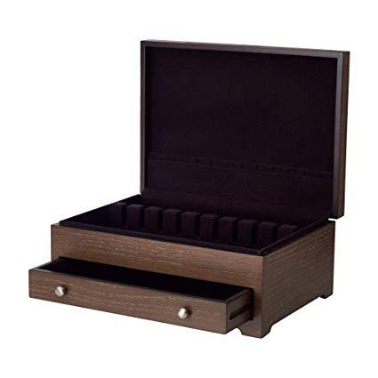 Wallace 5200834 Distressed Wood Flatware Storage Chest with Tarnish Resistant Lining, 14.5-Inch
