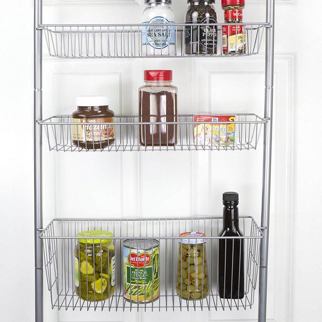 Home Basics Over The Door Pantry Spice and Jar Rack Organizer 5-Tier Storage for Multipurpose Use for Kitchen Cabinets, Bedrooms and Playrooms