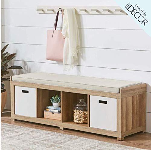 Better Homes and Gardens 4-Cube Storage Organizer Bench - Weathered (Weathered) (Weathered)
