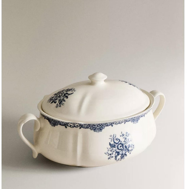 FLORAL EARTHENWARE TUREEN