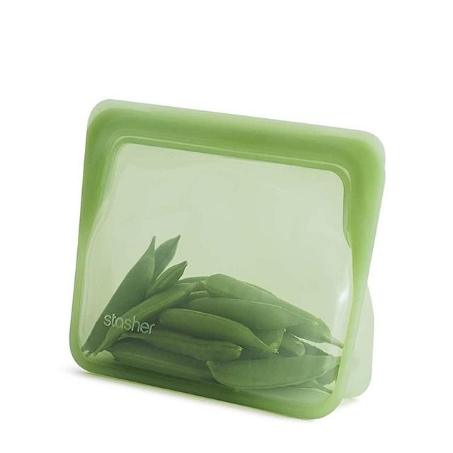 Stasher Platinum Silicone Food Grade Reusable Storage Bag, Green (Stand-Up Mini) | Reduce Single-Use Plastic | Cook, Store, Sous Vide, or Freeze | Leakproof, Dishwasher-Safe, Eco-friendly | 28 Oz