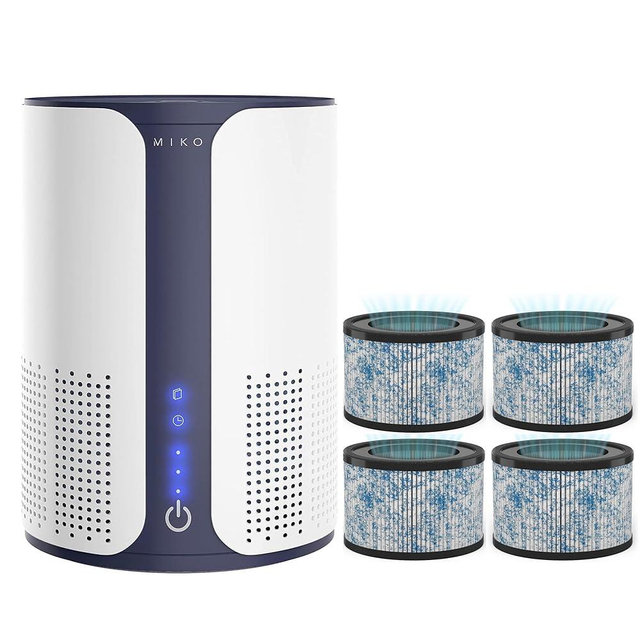 MIKO Air Purifier For Home HEPA Air Purifier Covers Up To 925 sqft In Large Room, 3 Fan Speeds, Built-in Timer, 150 CADR, Sleep Mode + 4 Replacement Filters