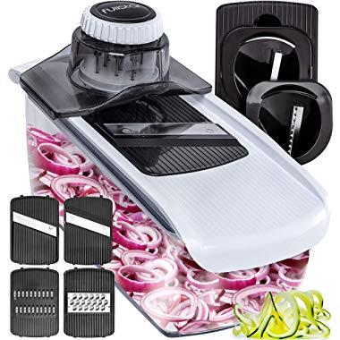 Fullstar Mandoline Slicer Spiralizer Vegetable Slicer - Food Slicer 6-in-1 Vegetable Spiralizer - Potato Slicer Zoodle Maker Veggie Spiralizer - Slicers for Fruits and Vegetables Onion Slicer Bpa-Free