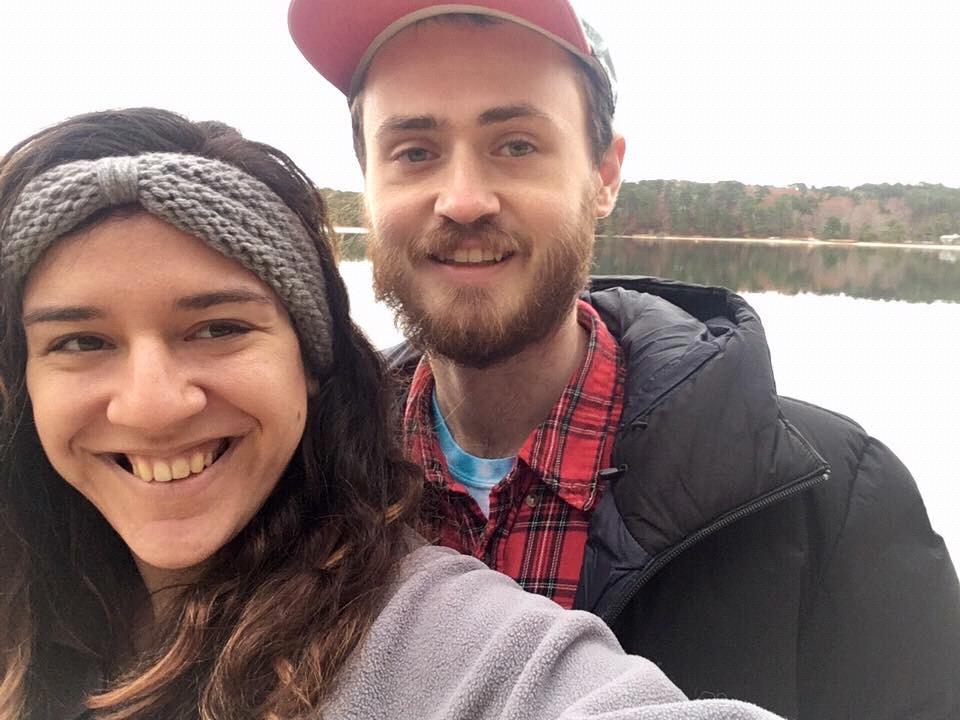 Our first Thanksgiving in Cape Cod, 2016. This was our first “entire lake to ourselves” moment. Another one of these moments was when he proposed!