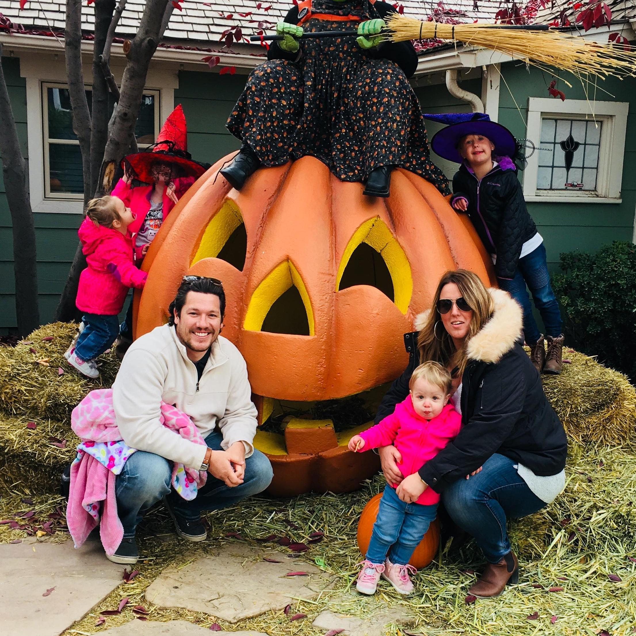 Us and our beautiful babies at Gardner Village for Halloween 2017.