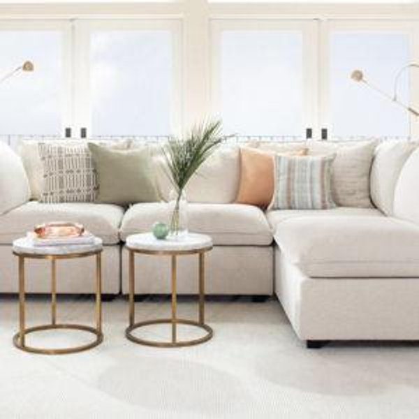 Kova Box Cushion L-Shape - Alabaster Performance Boucle - Pillow Cushion