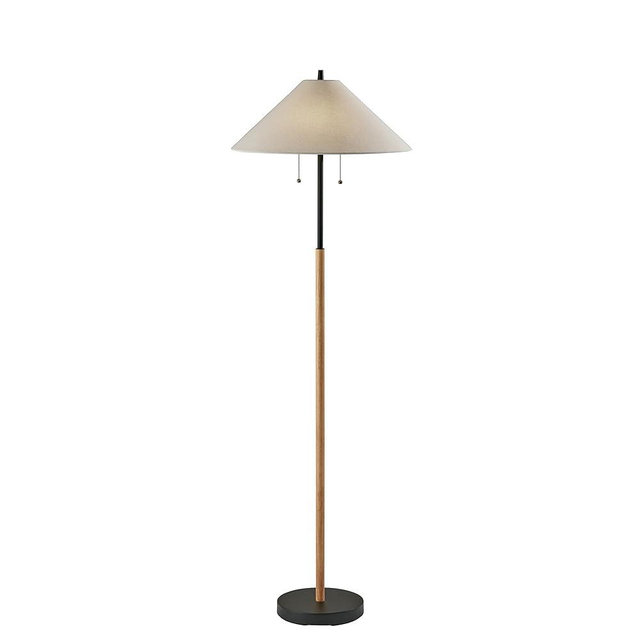 Adesso Palmer Floor Lamp Black & Natural