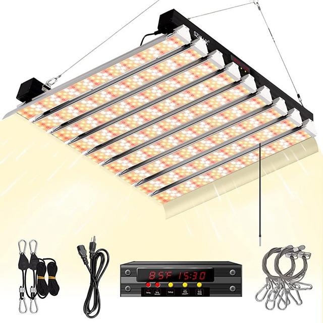 SZHLUX PT4000 LED Grow Light 6×6ft with Timer and Temp Control, Full Spectrum Grow Lamp Dimmable with 864 Samsung Diodes for Indoor Plants, Sunlight Plant Light for Seedling Veg and Bloom Grow Light