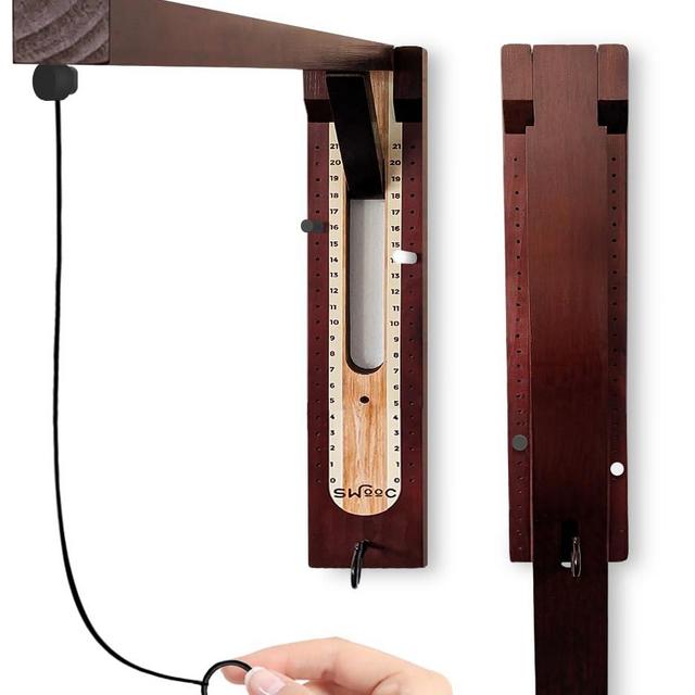 SWOOC Games - Hideaway Hook and Ring Game On A String - Weather Resistant & Easy Setup - Man Cave Games - Wall Activity for Game Room - Wall Ring Toss Fun for Adults - Bar Activity