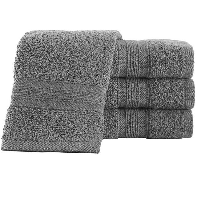 4 Pieces Grey Washcloths Quick-Dry, Highly Absorbent , Soft Feel Face Towels, Premium Quality Flannel Face Towel