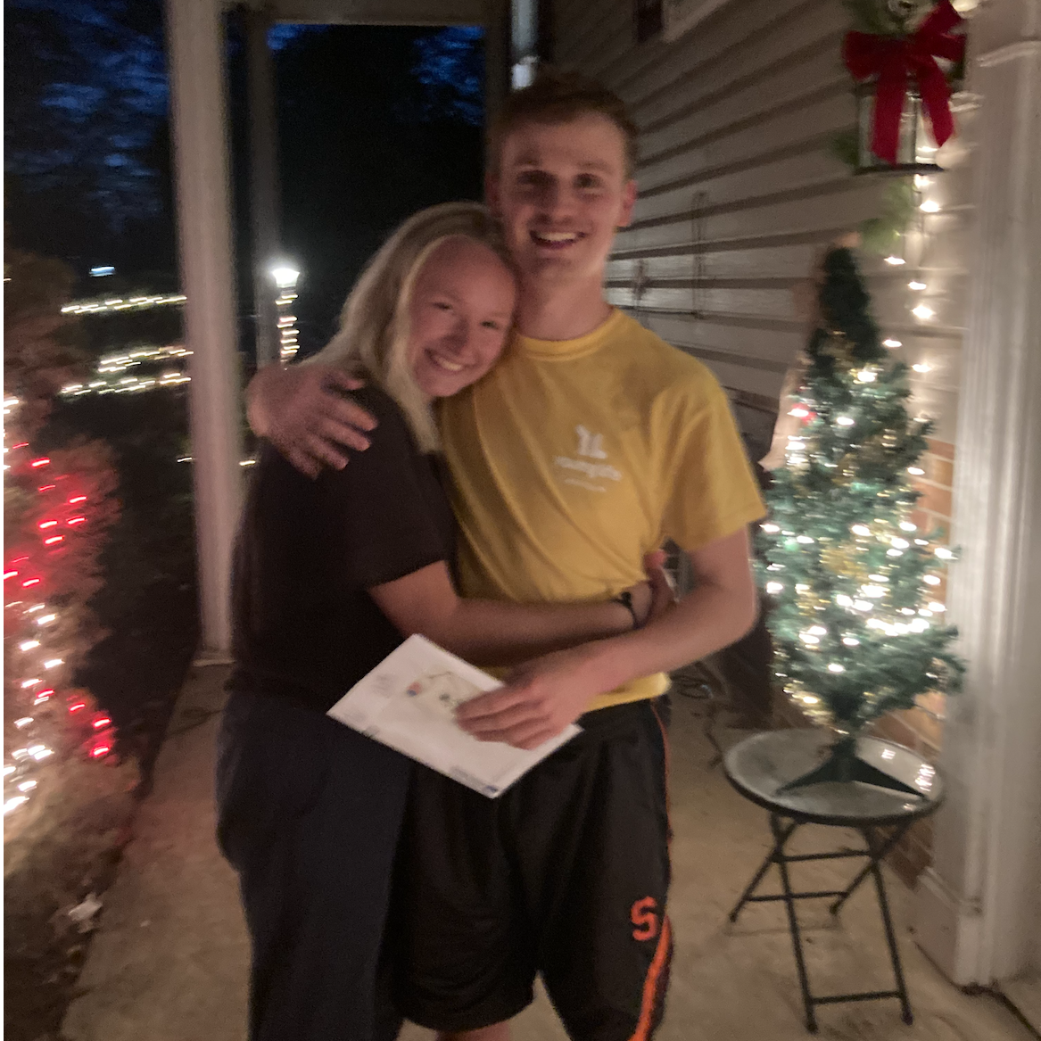 In which Grace surprises Ethan with at visit right before Christmas (with the help of Momma Bert and college pal Sharyn Tomm)!
circa. December 2020
Shippensburg, PA