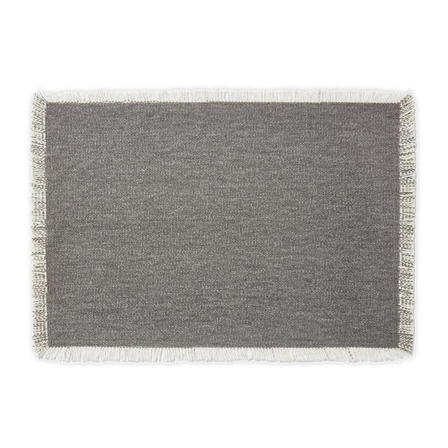 Artisanal Kitchen Supply® Rustic Fringe Placemat in Grey
