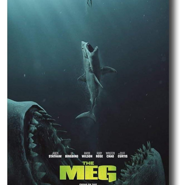 bribase shop The Meg Poster Movie Promo 2018 36 x 24 inches Megalodon Bites