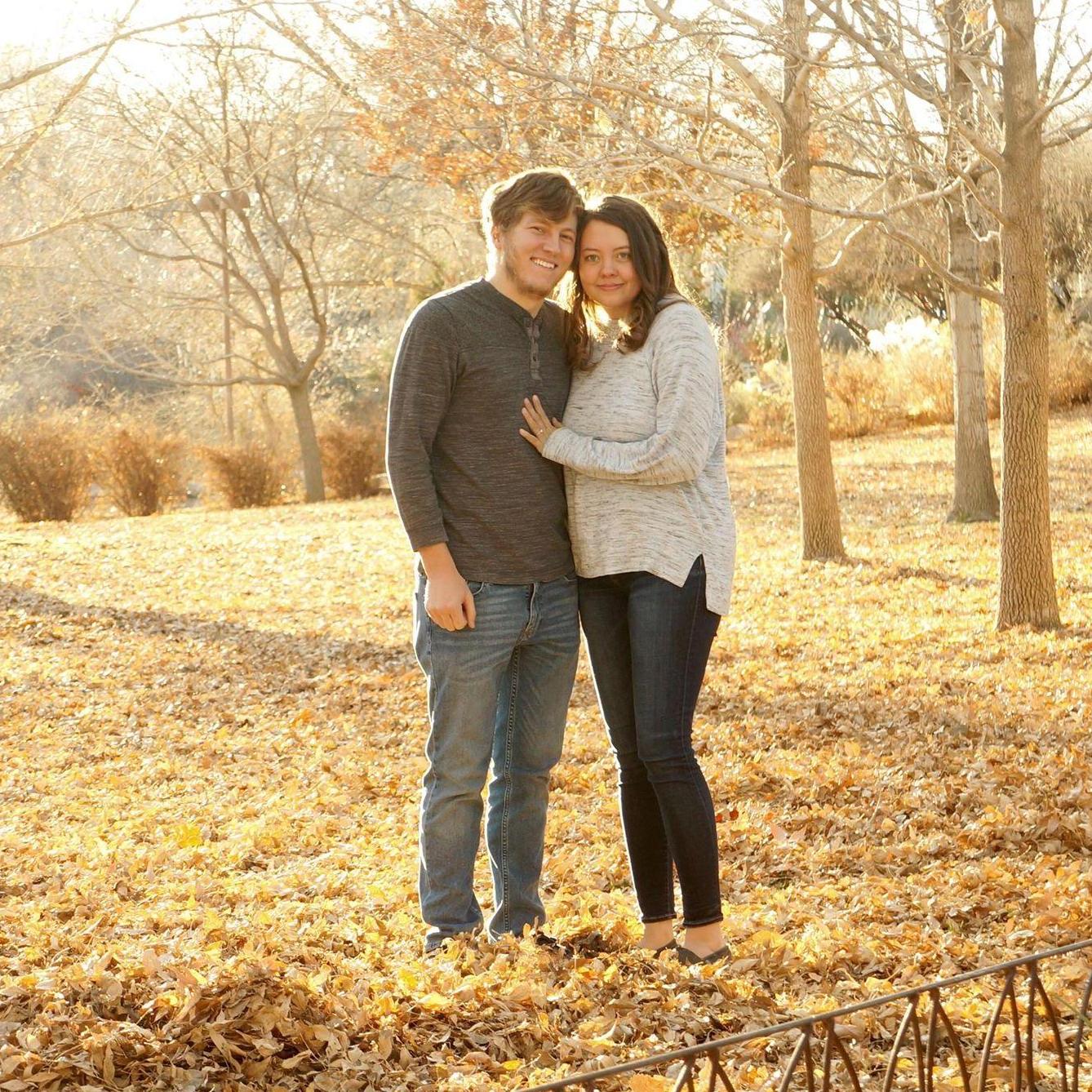 Engagement photo taken by the bride's father at Albuquerque Botanical Gardens, which is also where the bride and groom got engaged.