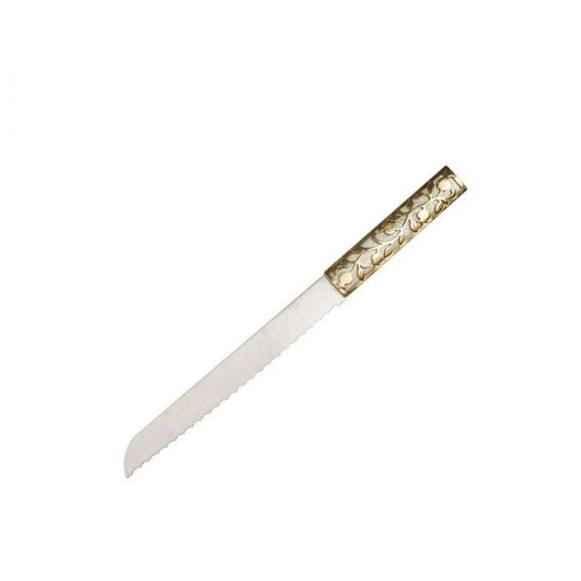 Pomegranate Challah Knife with Gold and Silver Handle