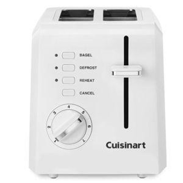 Cuisinart CPT-122BK 2-Slice Compact Plastic Toaster, white