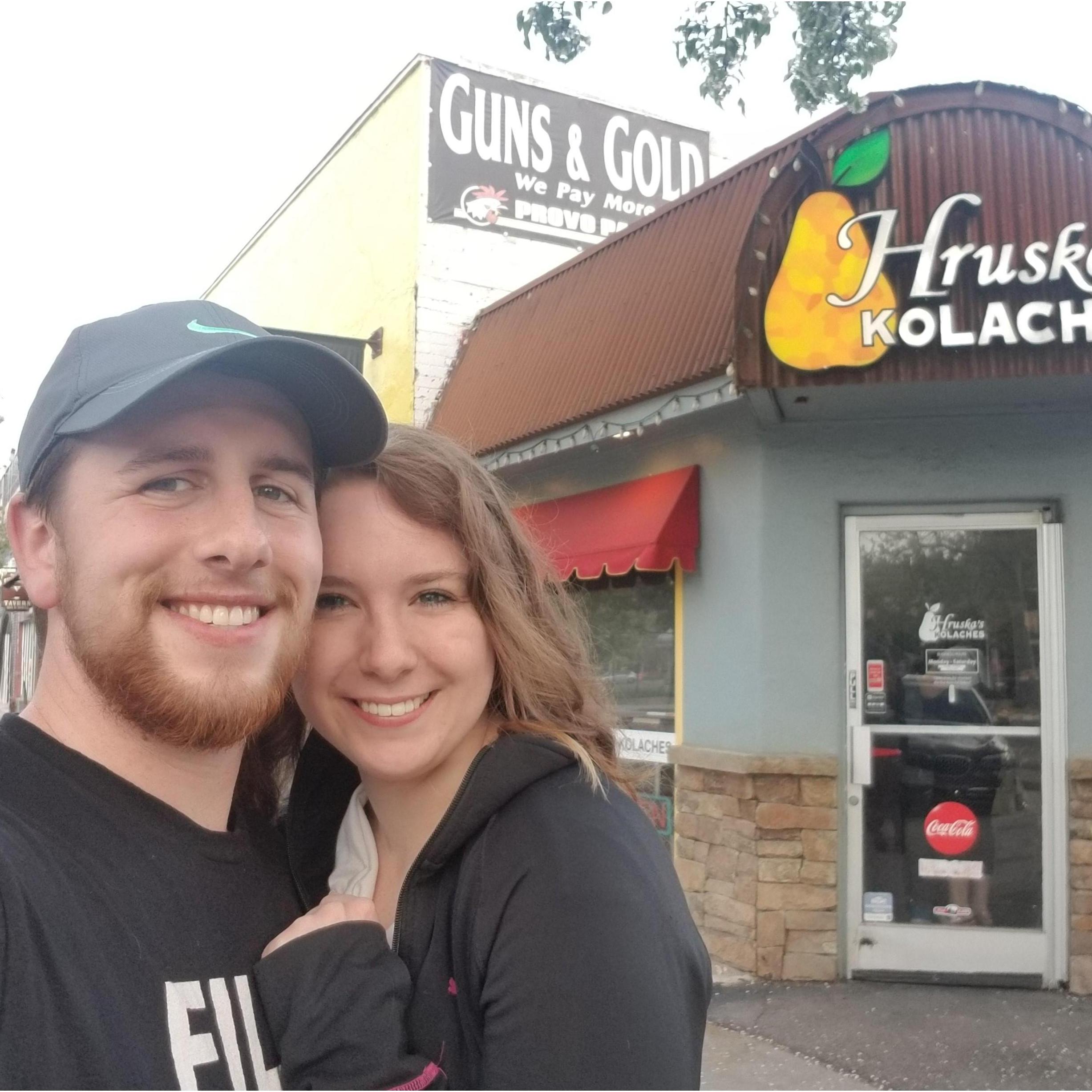 Woke him up at the break of dawn to see the sunrise. Then we got kolaches for breakfast!