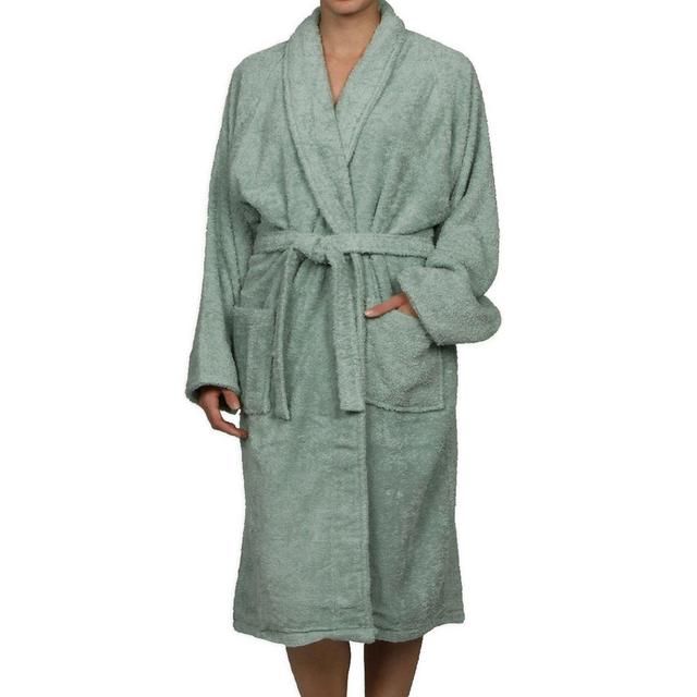 X-Large Cotton Terry Adult Unisex Bathrobe in Sage