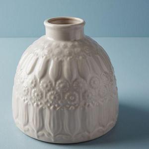 Embossed Floral Vase (white)