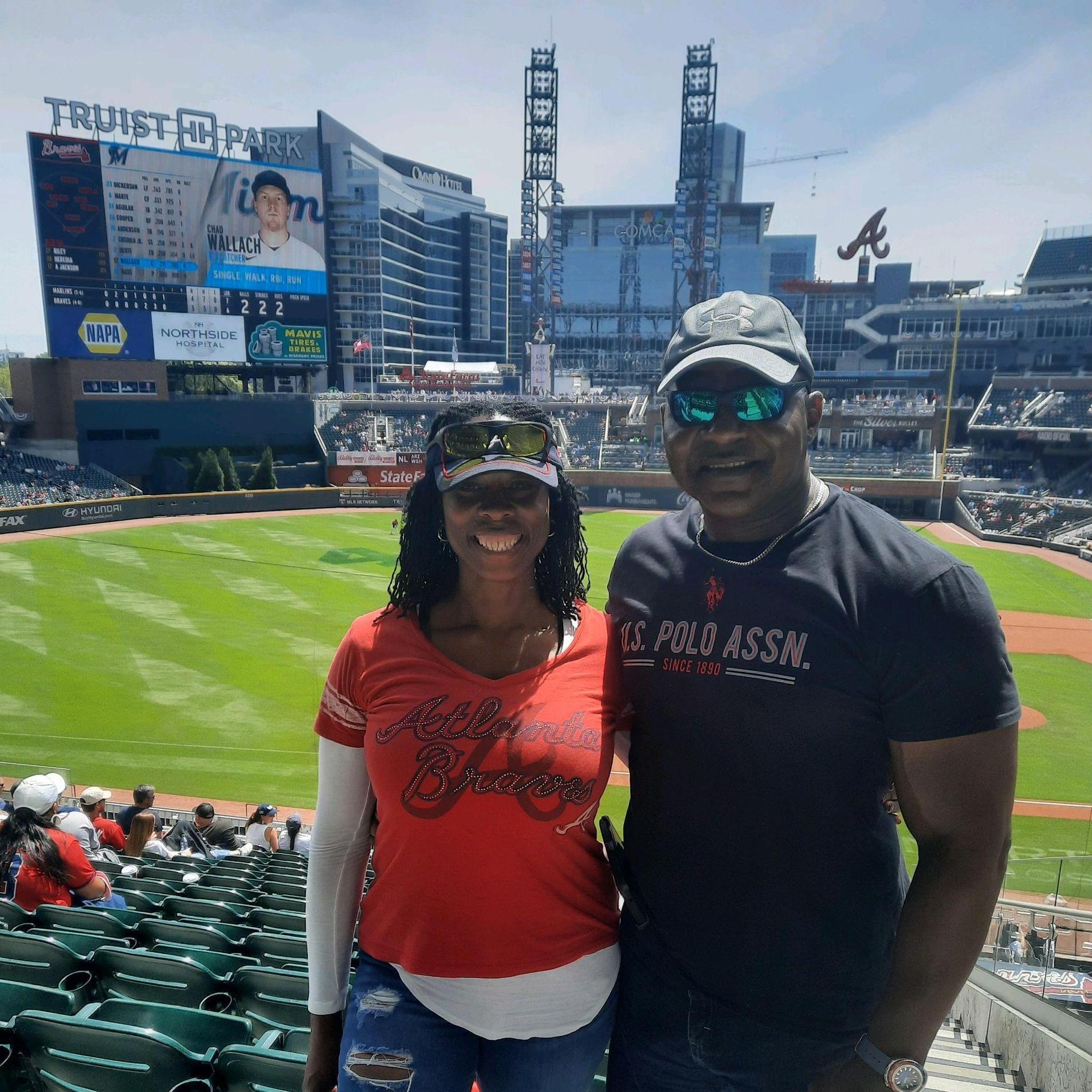 Jackie Robinson Day @ Truist Park 15 Apr 21...his 1st baseball game, our 1st of many together and our 2nd pic!