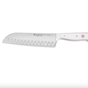 white - Gourmet 7 Hollow Edge Santoku