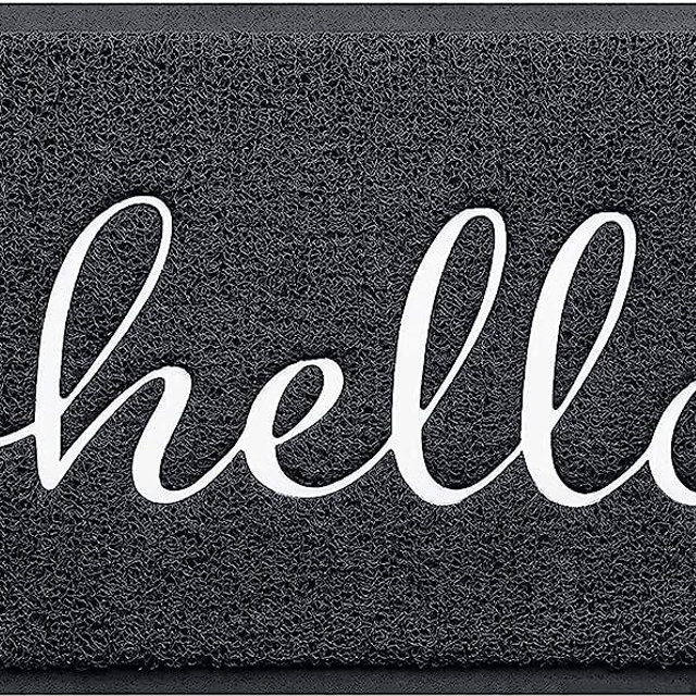 CozyBounty Door Mat Durable Hello Mats Outdoor Indoor Non-Slip Doormat for Entryway Low-Profile Floor Mat for Yard, Garage, High Traffic Areas (30"x17.5", Black)