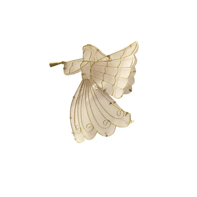 Brite Star 11" LED Lighted Gold Shimmer Angel Christmas Tree Topper - Warm Clear Lights