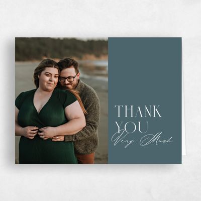 Deep Blue Spruce Wedding Thank You - Shahira Photo