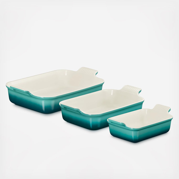 Le Creuset, Heritage 3-Piece Rectangular Baking Dish Set | Zola