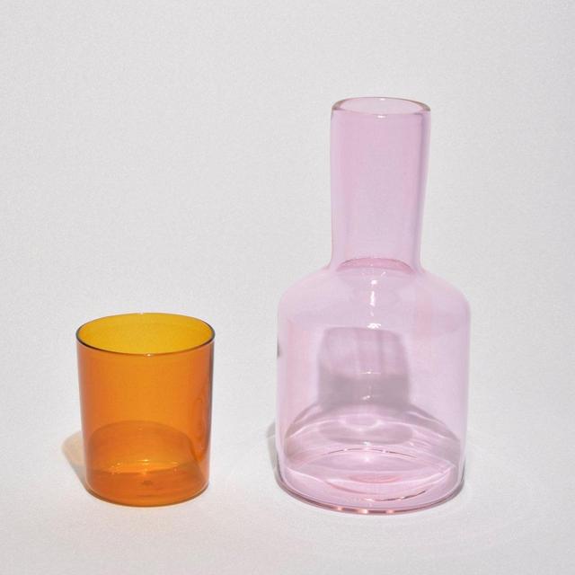 Pink/Amber Bedside Carafe