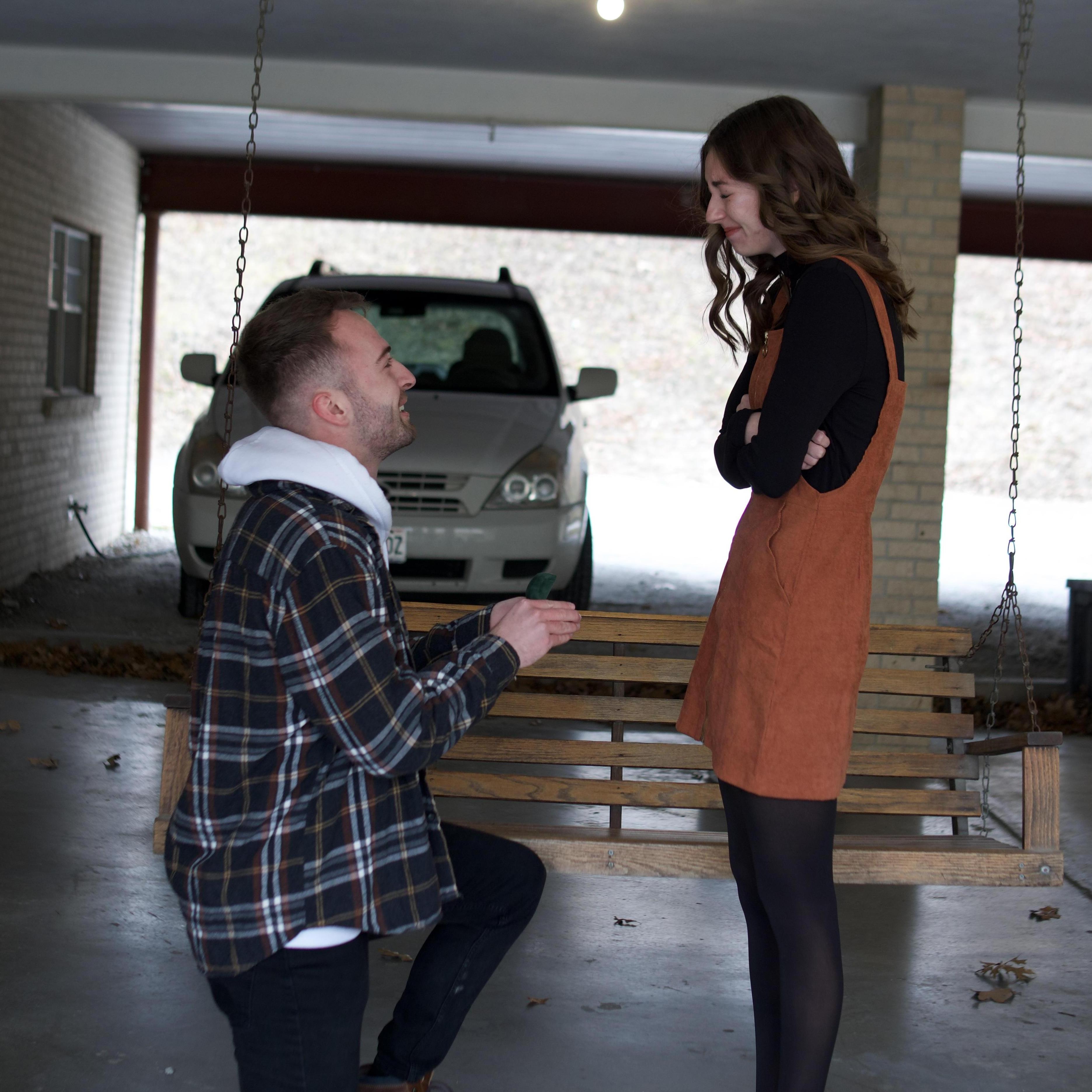 & of course, our engagement. same sweet little porch swing!