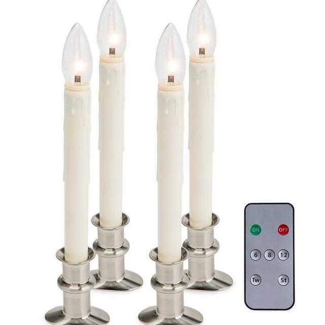 Adjustable Window Hugger Candles with Slim Base and Timer