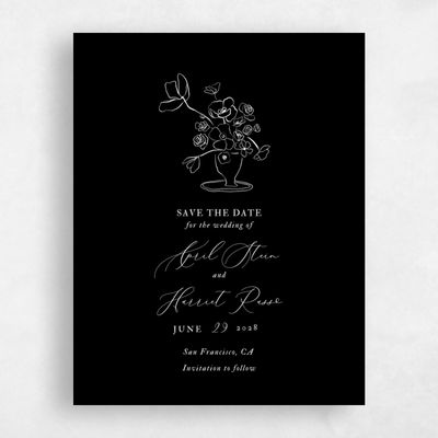 Black Wedding Save the Date - Keole Portrait