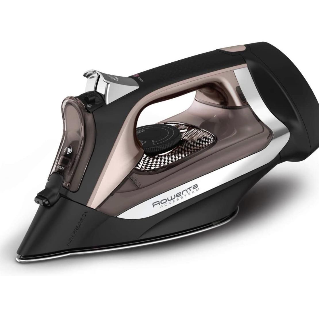 Rowenta DW2459 Access Steam Iron with Retractable Cord and Stainless Steel Soleplate, Black