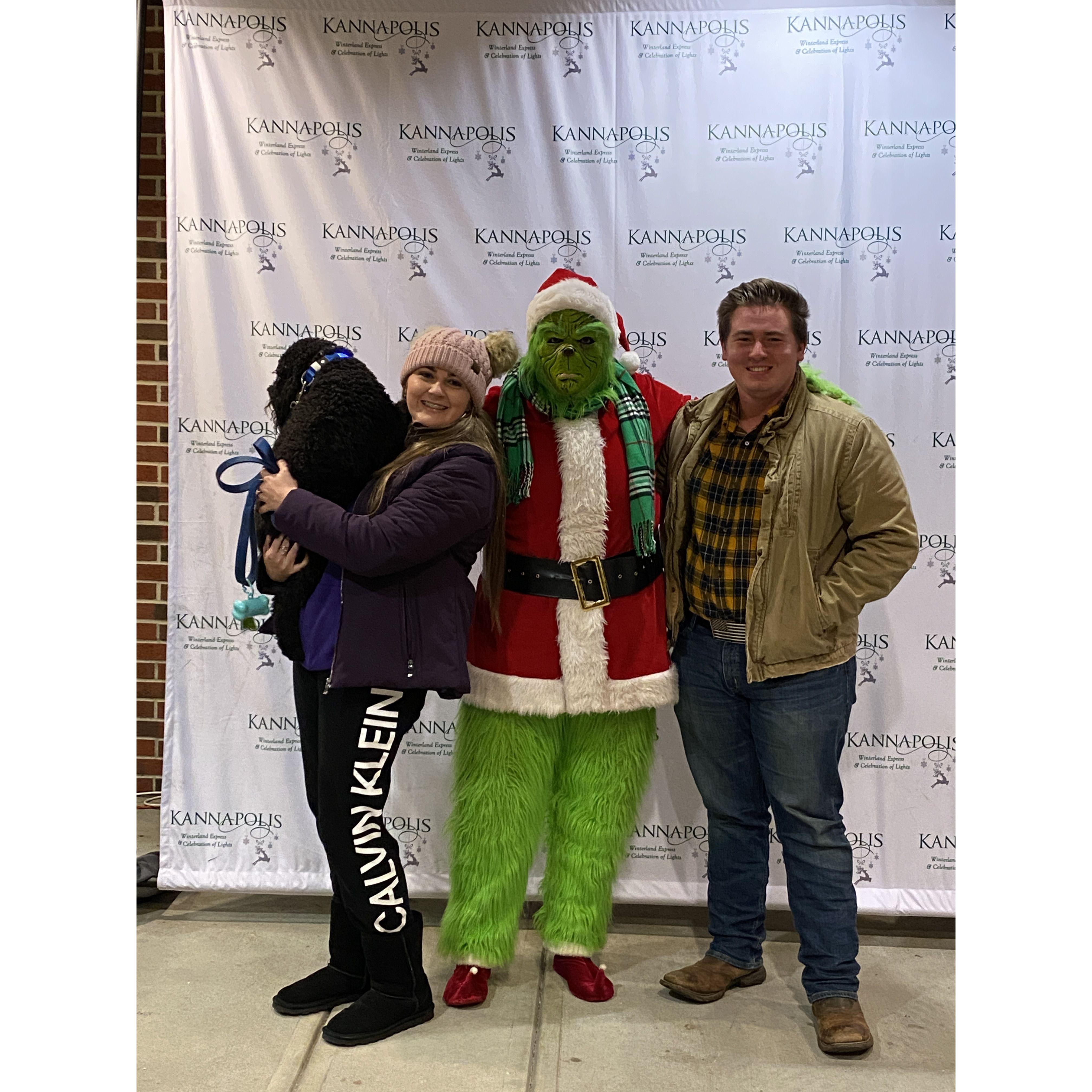 Our first picture with the Grinch!