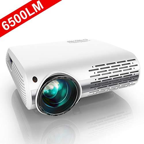 YABER Native 1080P Projector 6500 Lumens Upgrade Full HD Video Projector (1920 x 1080), ±50° 4D Keystone Correction,LCD LED Home & Outdoor Projector Compatible with iPhone,Android,PC,TV Box,PS4