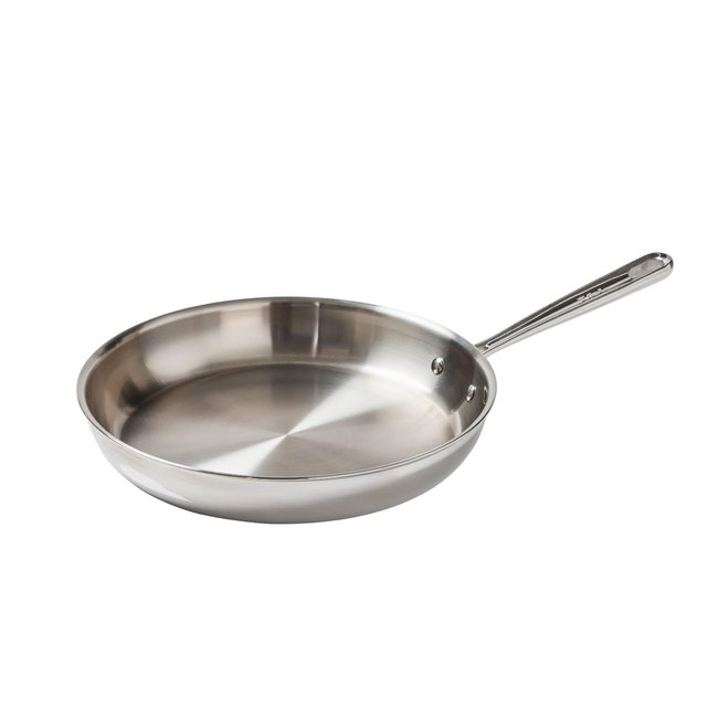 T-fal 12" Stainless Steel Fry Pan, Pro Tri-Ply, Silver