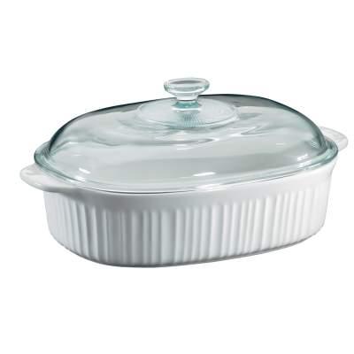 Corningware® French White 4-qt Oval Casserole w/ Glass Lid