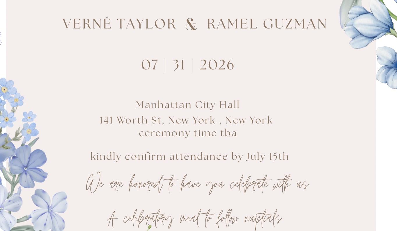 The Wedding Website of Ramel Guzmán and Verné Taylor