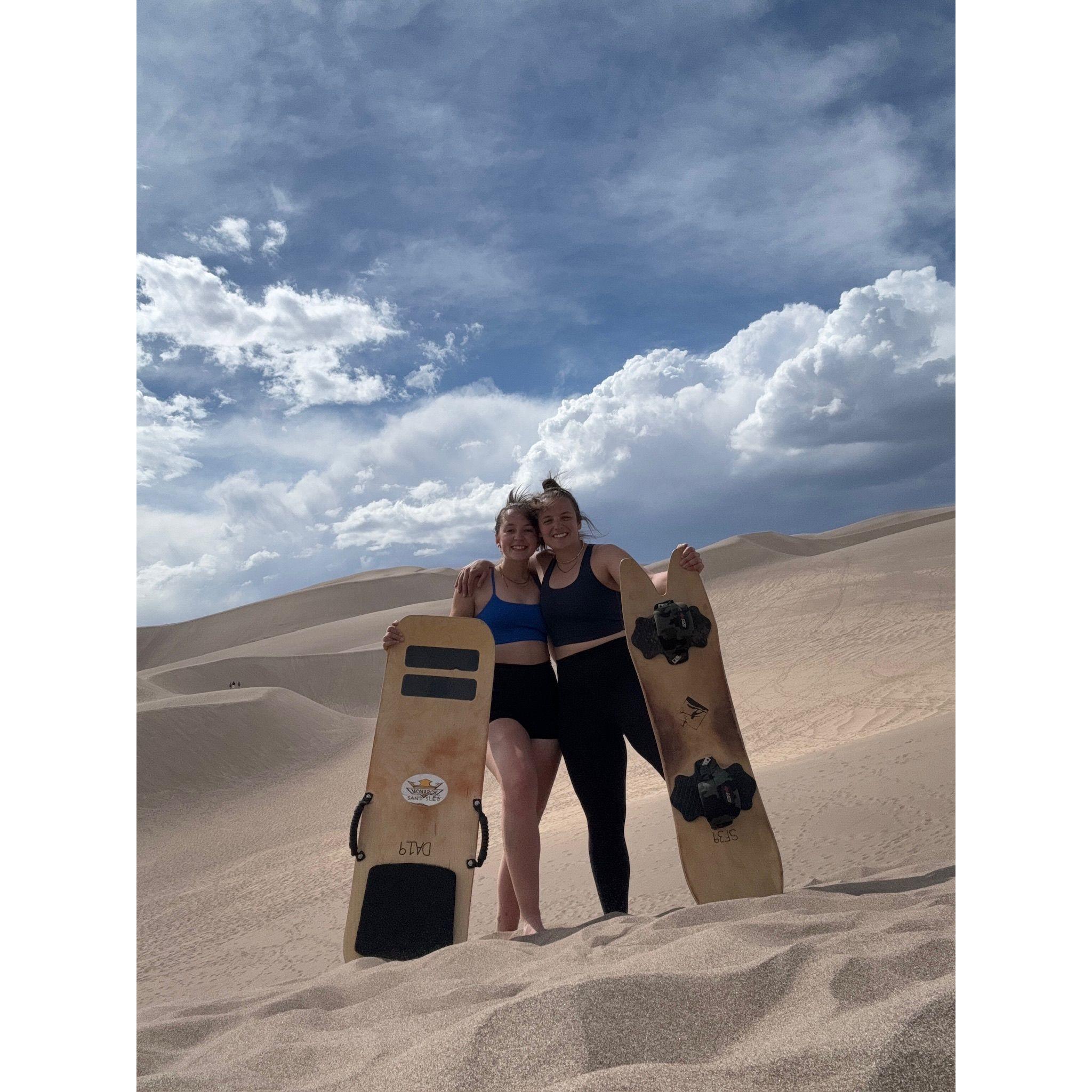 Sandboarding in Great Sand Dunes Natl Park