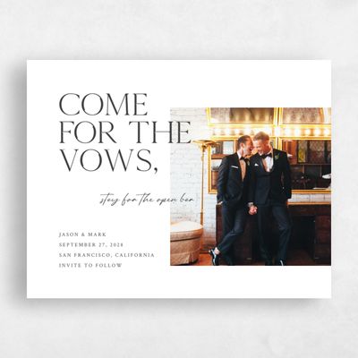 White Fall Wedding Save the Date - Celeste Photo