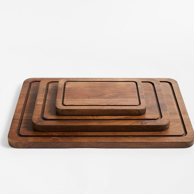 Chateau Wood Cutting Boards, Set of 3 - Dark Brown