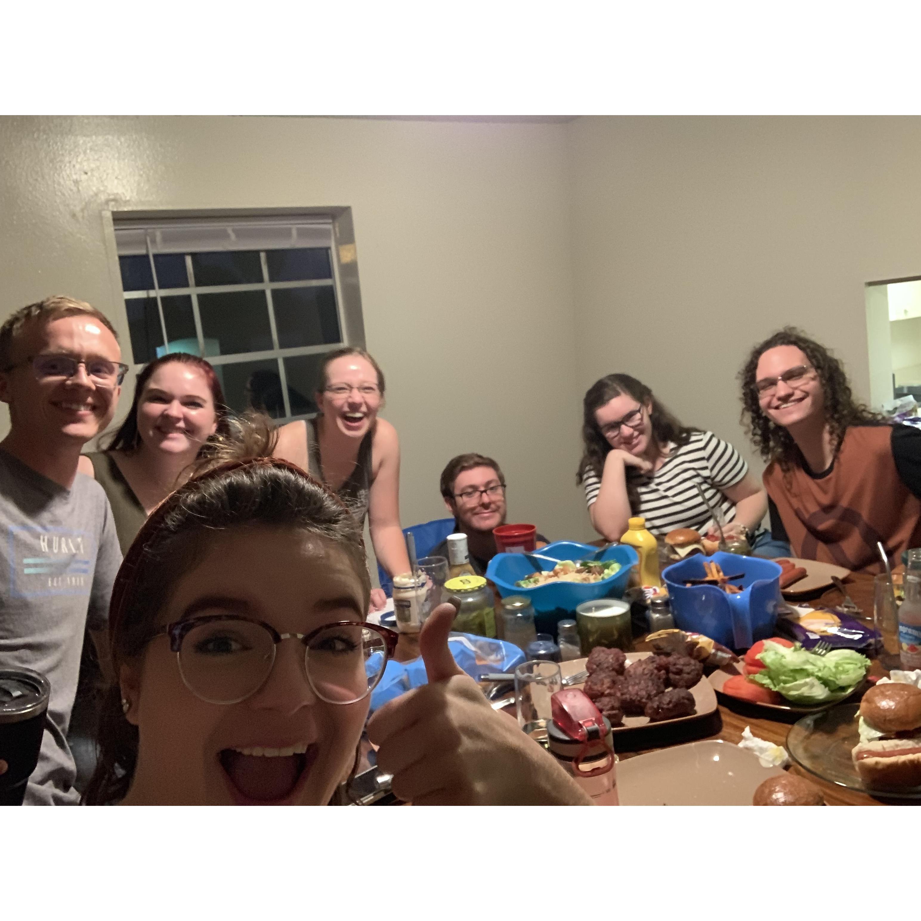Dating with distance gets tough, but we loved hanging around with our college friends when we were together.