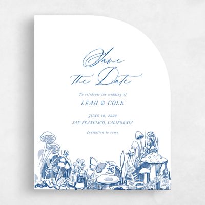 Blue Half arch Wedding Save the Date - Kalinda Portrait