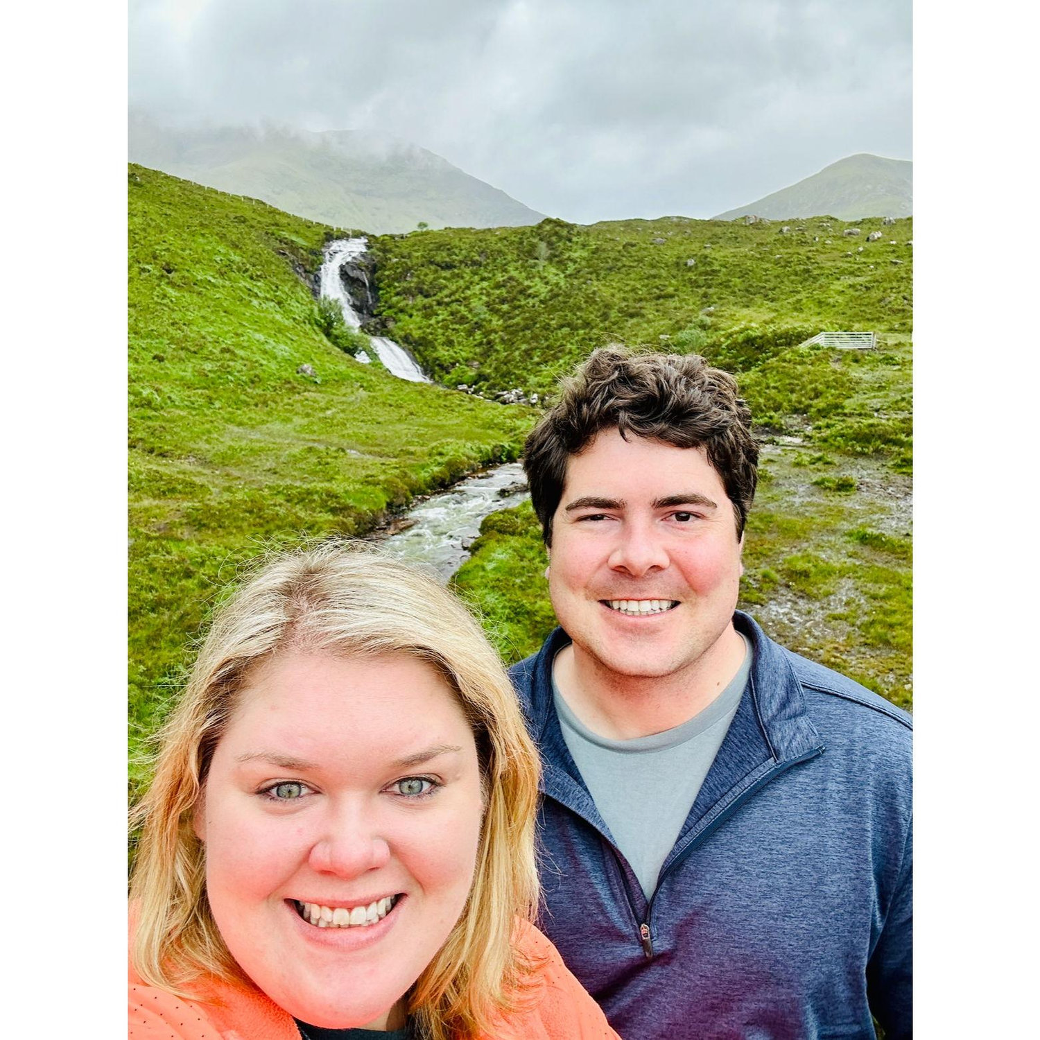 Stopping off the road for a picture perfect waterfall moment in Isle of Skye